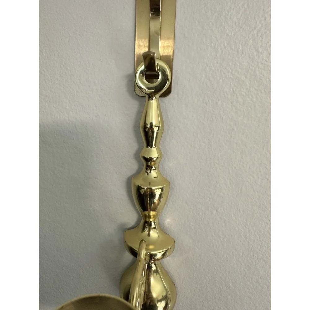 Vintage Solid Brass Wall Sconce Candle‎ Holders Pair Single Arm 12